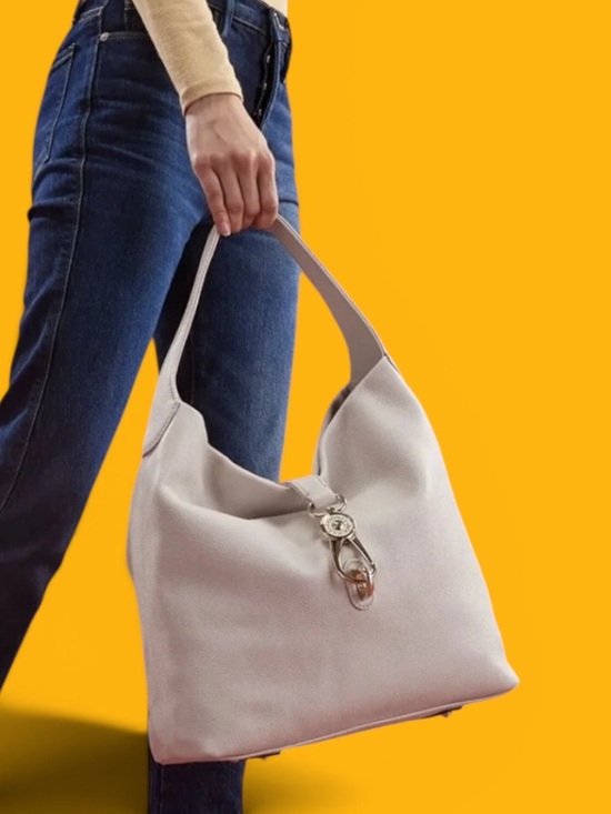 Dooney & Bourke Handbags - Dooney & Bourke Belvedere Logo Lock Shoulder Hobo Bag Minimalist Cream Leather